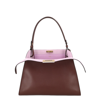 Way Medium Calfskin Top Handle Bag - Dark Brown