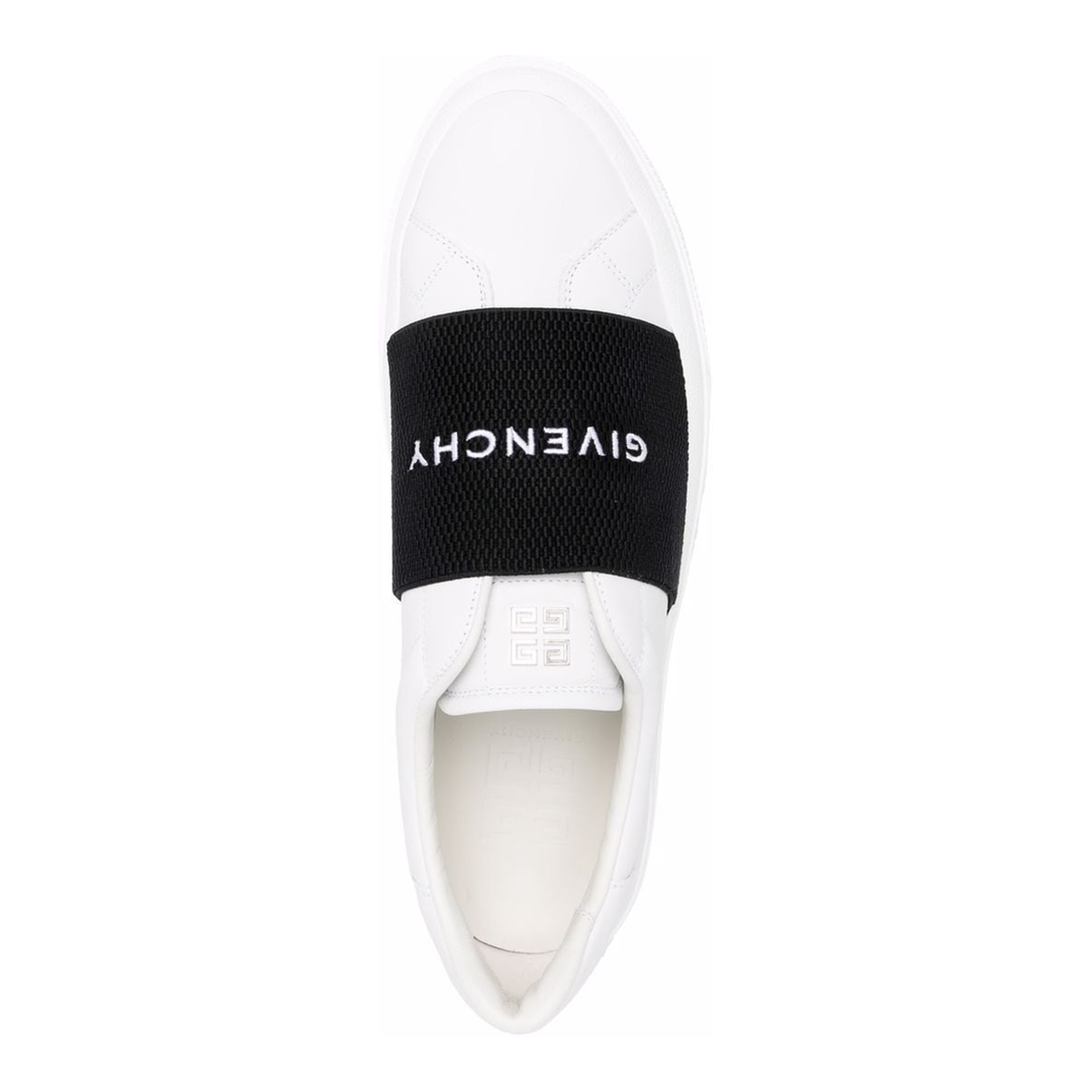 White/Black Leather Sneakers