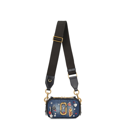 Snapshot Charm-Detail Denim Crossbody Bag
