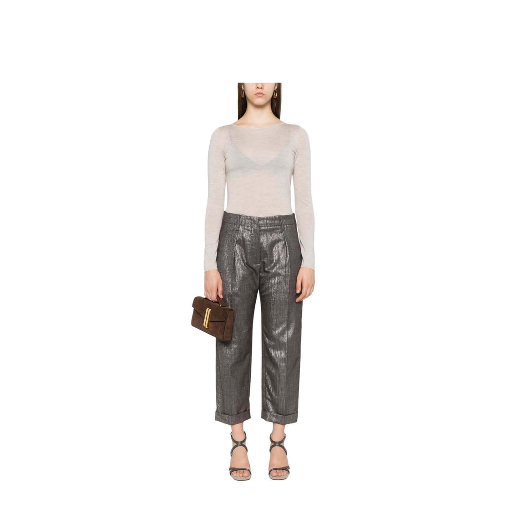 Cashmere-Silk Blend Sweater Beige