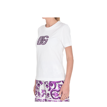 Short-sleeved Cotton T-Shirt in White