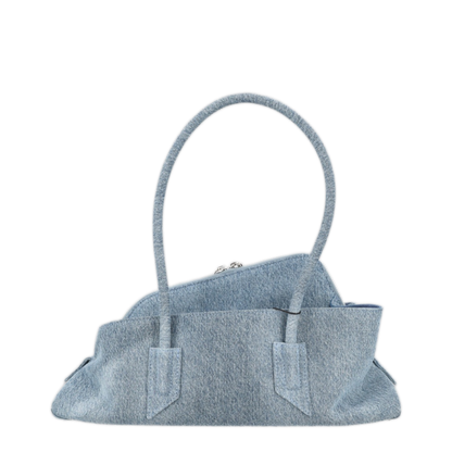 La Passeggiata Small Cotton Top Handle Bag - Denim Washed Blue
