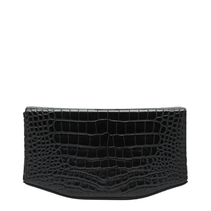 MAYFEYR - Toteme - Clip Croc-Embossed Leather Shoulder Bag In Black - 263-WAL0133LE0076001