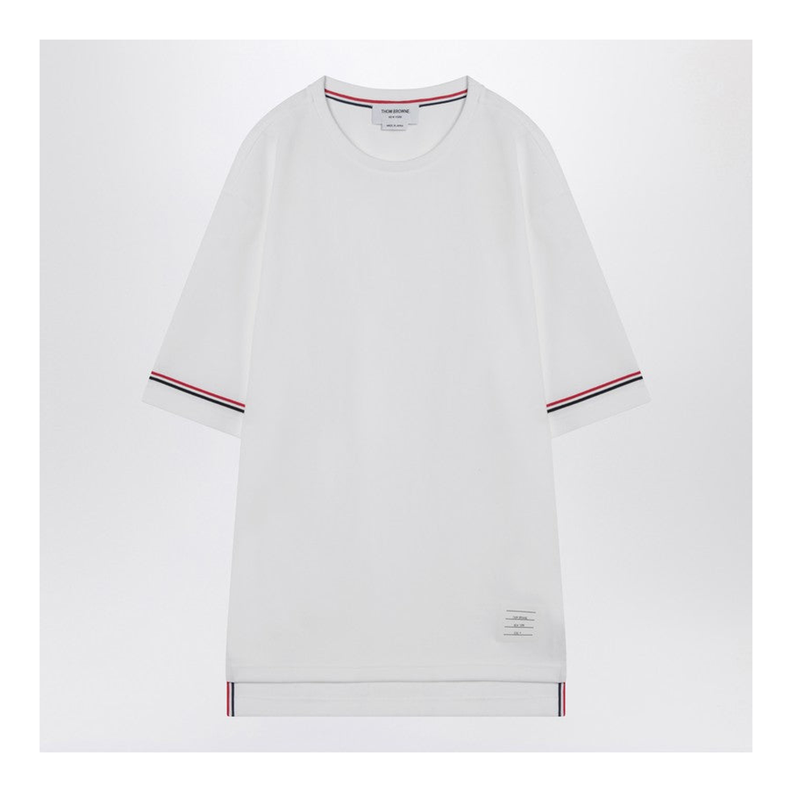 White T-Shirt with Tricolour Detail