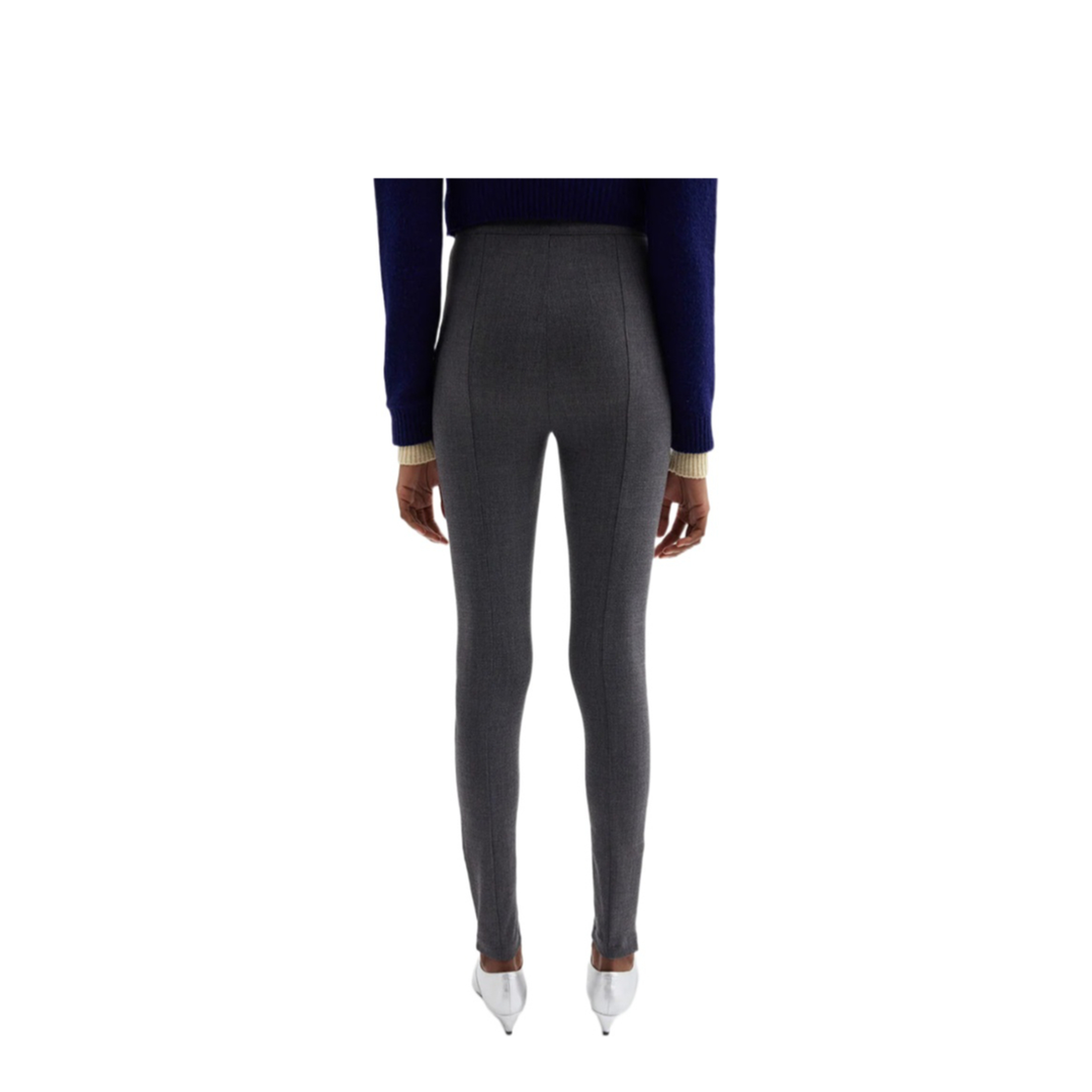 Black Stretch Virgin Wool Blend Pant