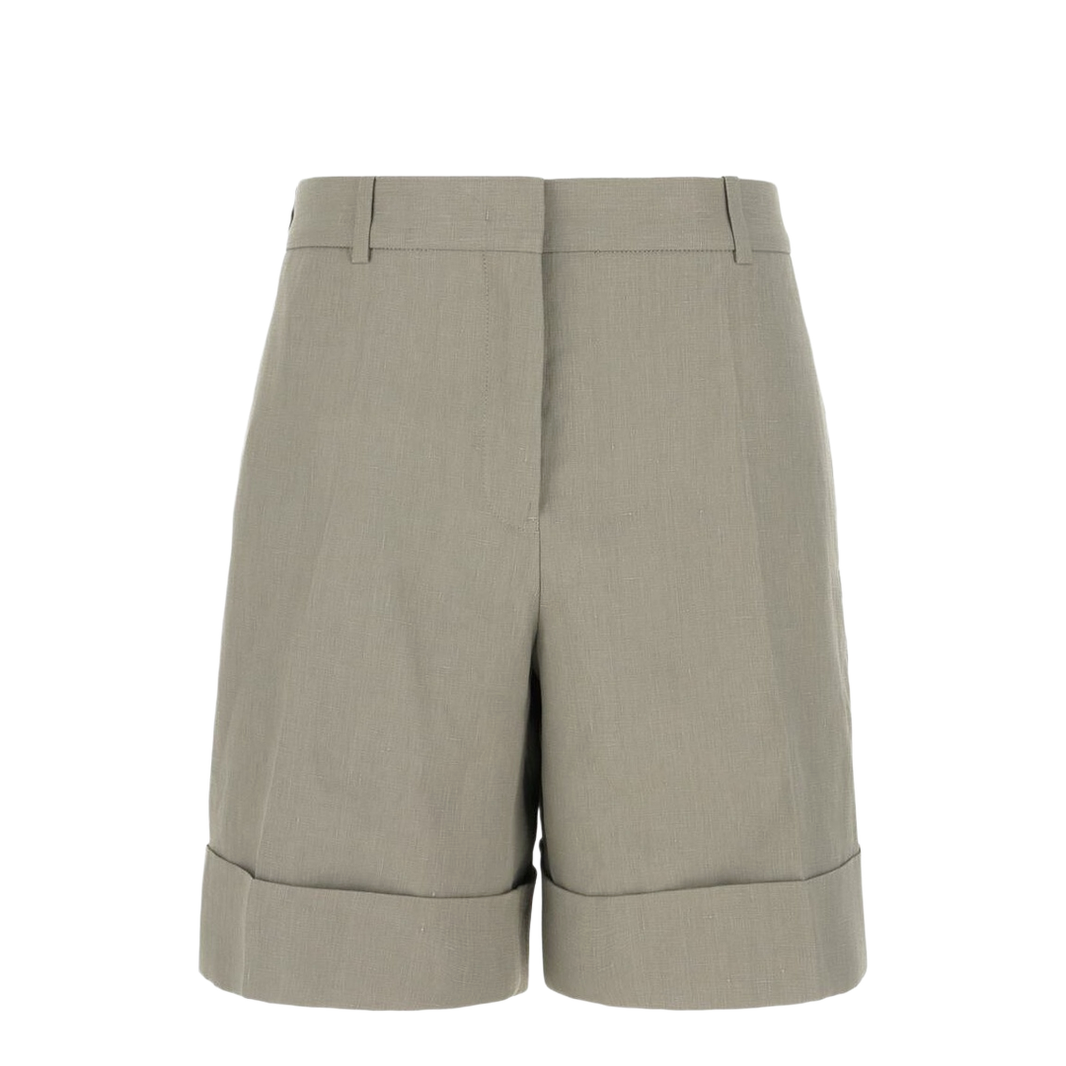Grey Linen Bermuda Shorts