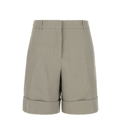 Grey Linen Bermuda Shorts