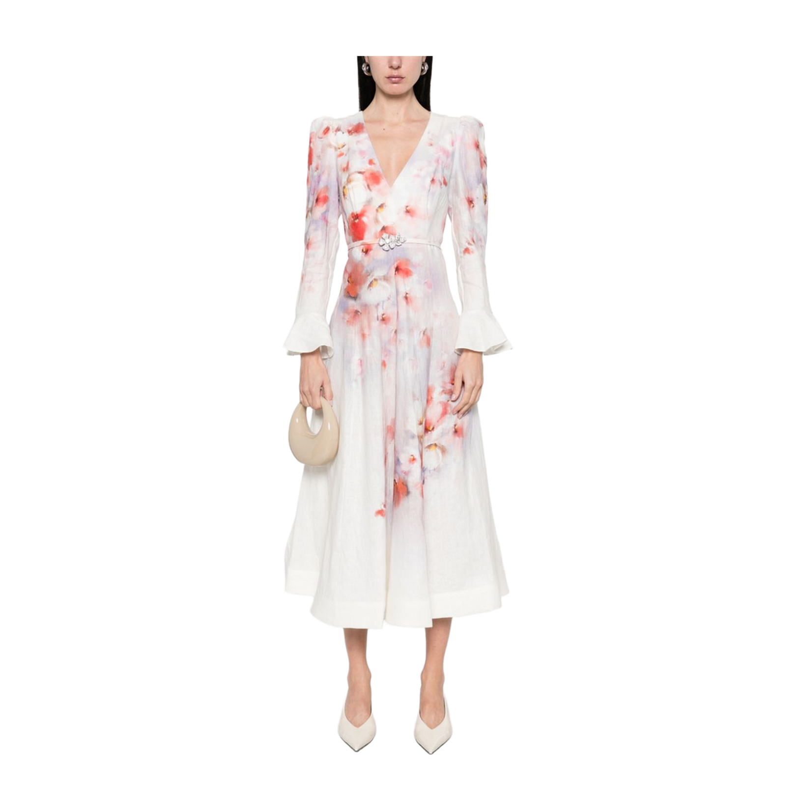 Crush Printed Linen Long Dress