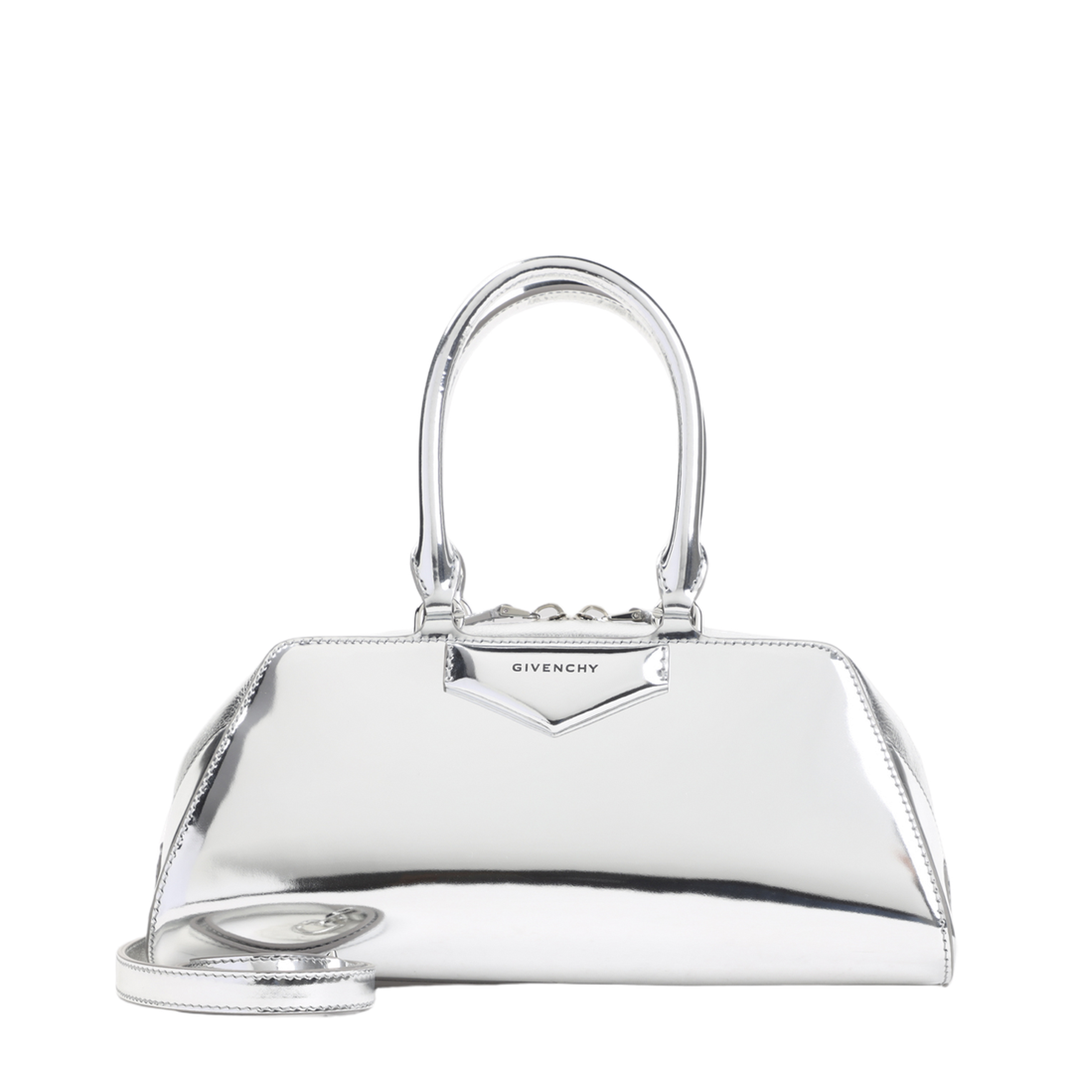 Small Antigona East-West Bag in Laminated Leather