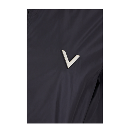 Navy Blue Nylon Windbreaker