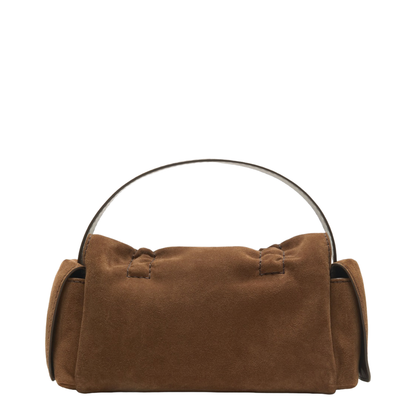 Multi-Pocket Suede Shoulder Bag