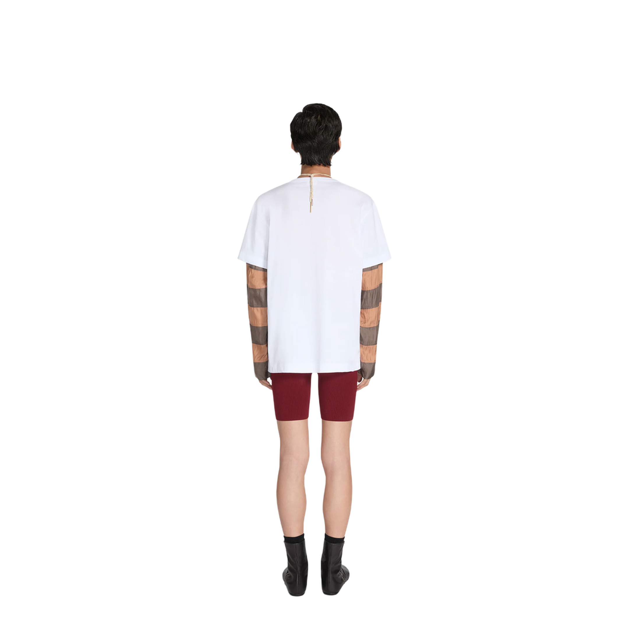 MAYFEYR - Dries Van Noten - Loose Fit Contrast Striped Sleeves T-Shirt - 0211143603