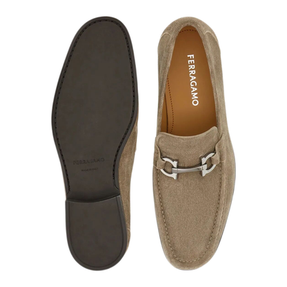 MAYFEYR - Ferragamo - Suede Loafers With Gancini Buckle - 0294570789601SAFARI