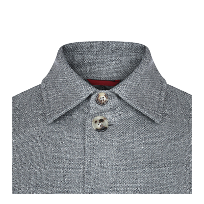 Men's Buttoned Knit Jacket - Grey