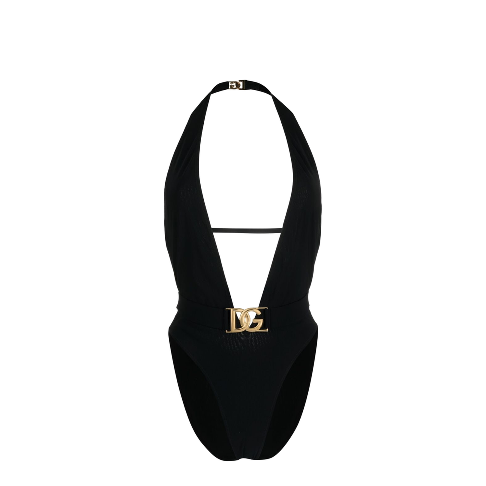 One-piece Swimsuit with Plunging Neck and Belt