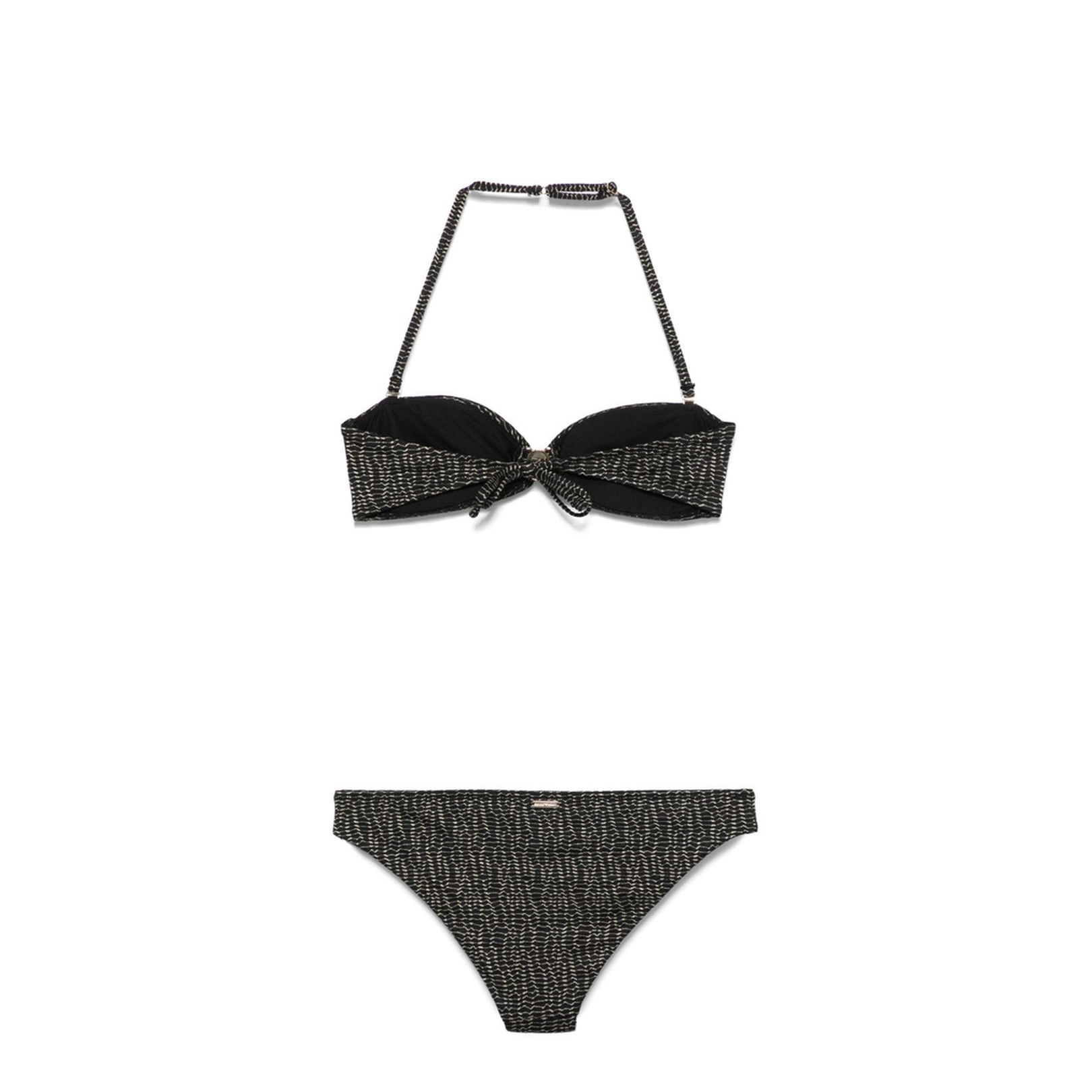 Patterned Lurex Padded Bandeau Bikini