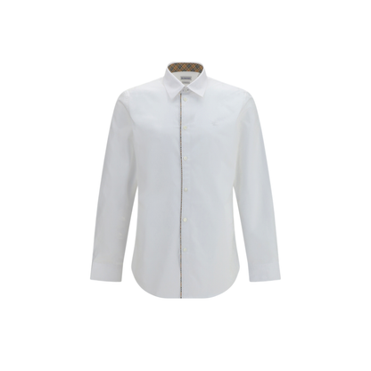 MAYFEYR - Burberry - Cotton Shirt With Check Trims - 8127274