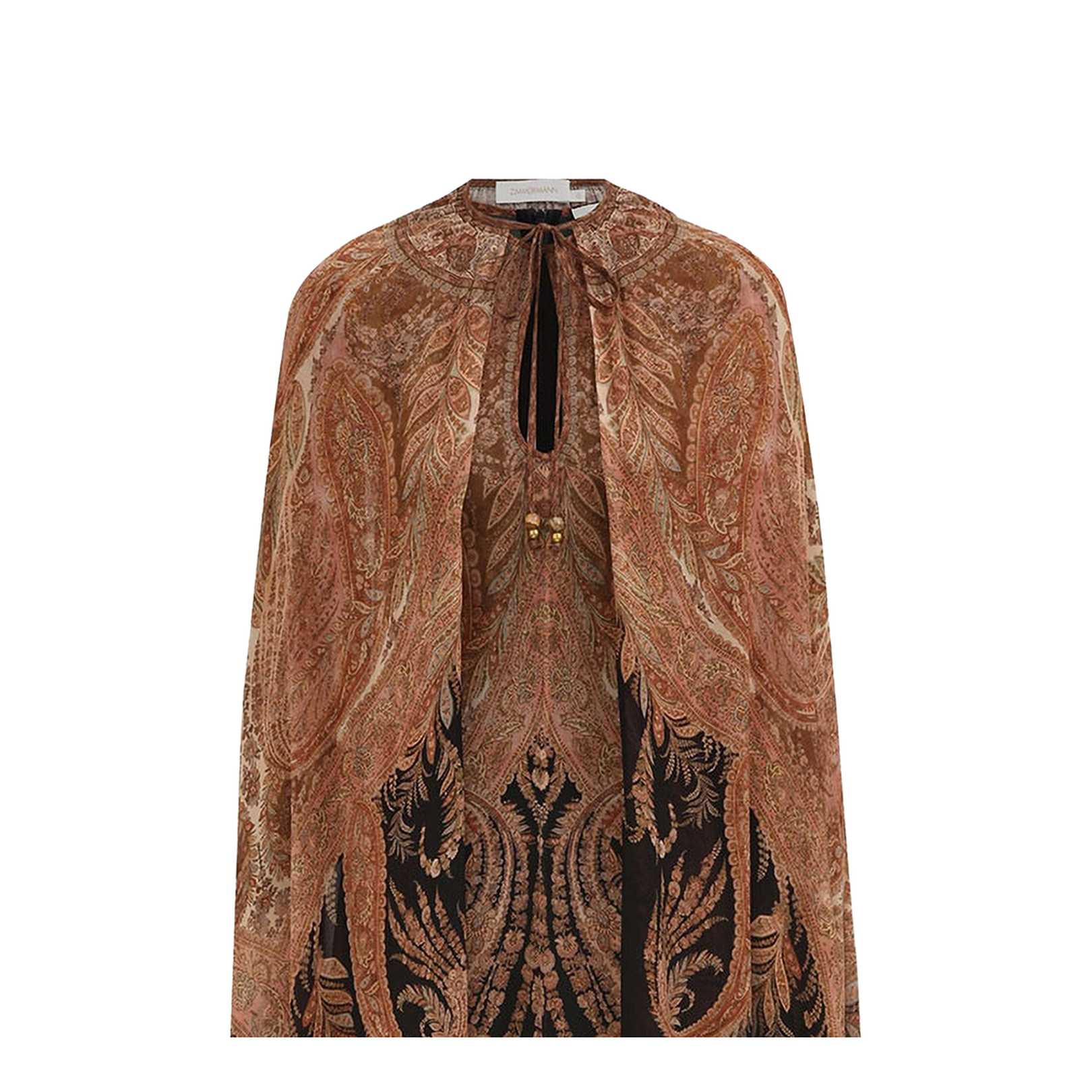 Brown Paisley Print Dress