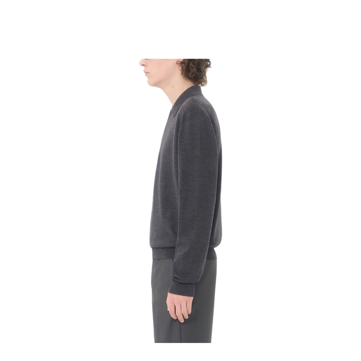 Charcoal Wool Polo Shirt