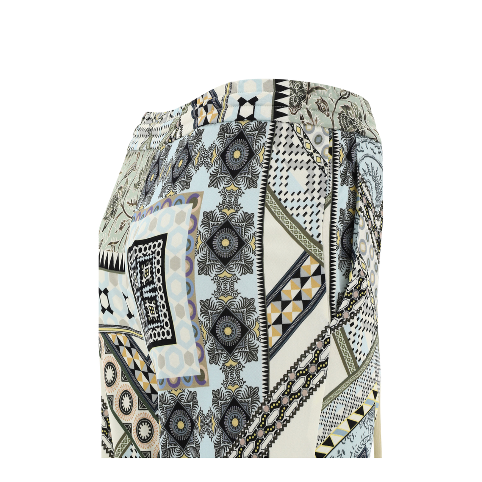 Straight Leg Trousers with Fantasy - Light Blue