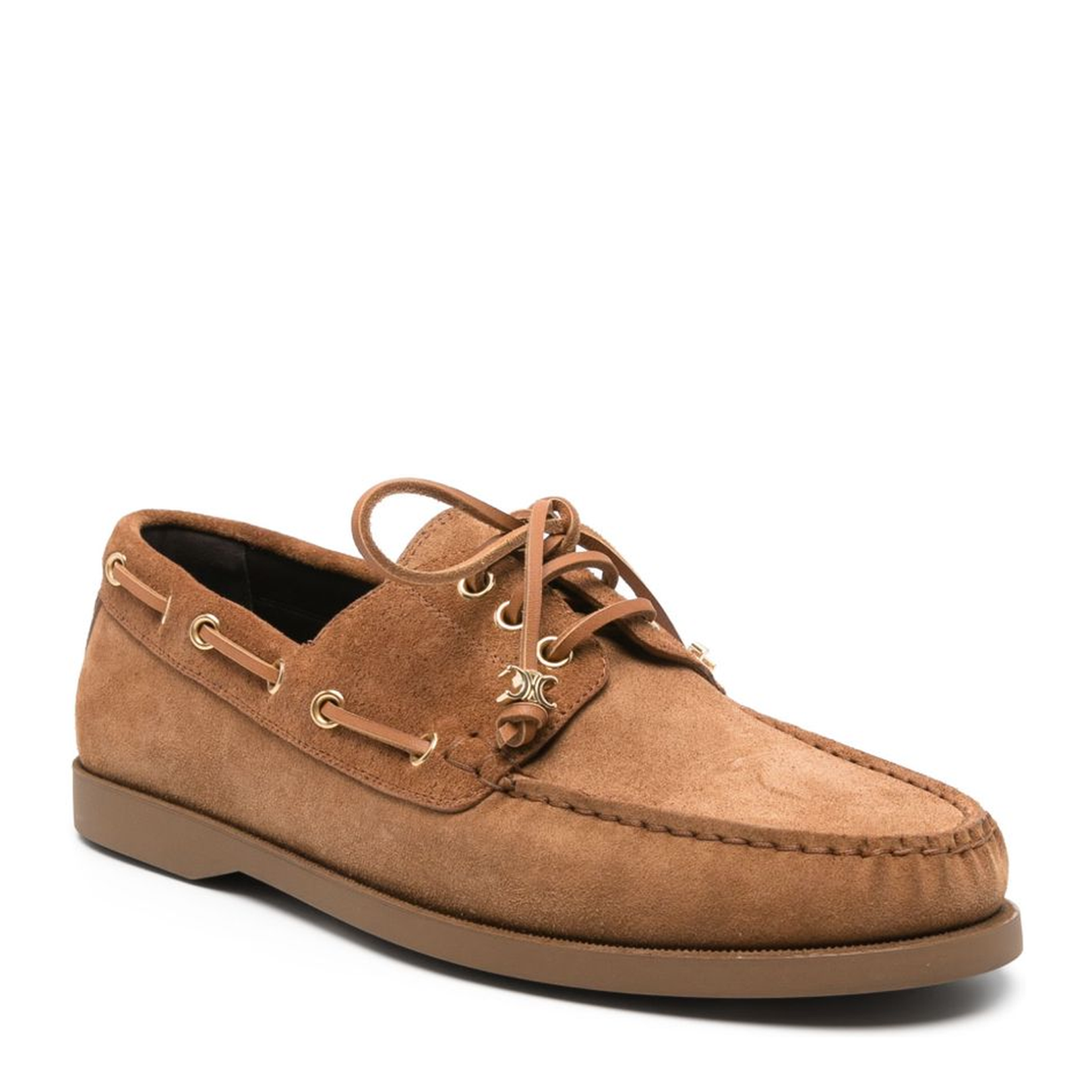Bateau in Suede Calfskin - Dark Havana