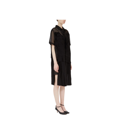 Black Mesh Design Dress