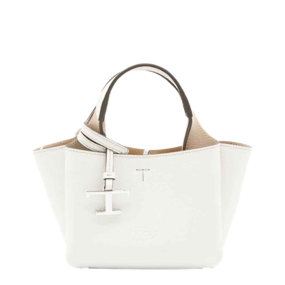 T Timeless Micro Calfskin Crossbody - Bianco