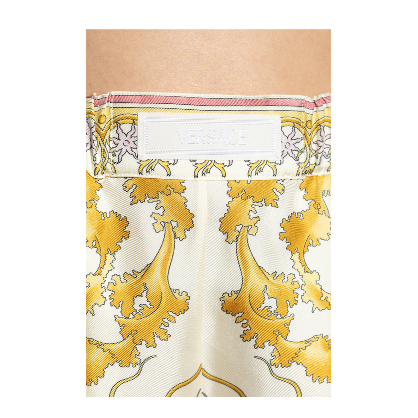 Multicolor Shorts With Elastic Waist And All-Over Underwater Barocco Print In Silk