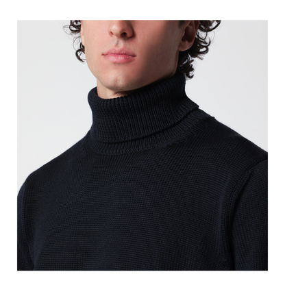 MAYFEYR - Roberto Collina - Navy Blue Wool Turtleneck Sweater - 263MYB02003WO10