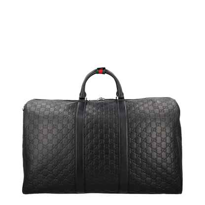 Large Duffle Bag in Black Leather