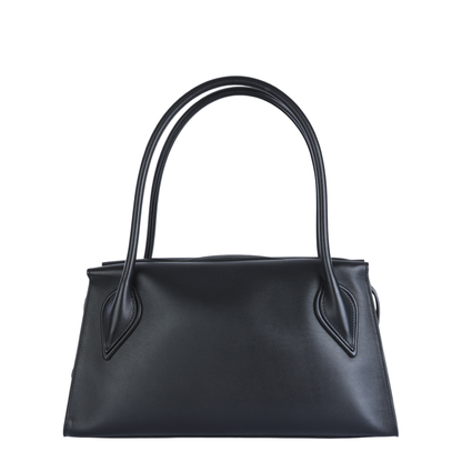 Venus Medium Calf Leather Shoulder Bag - Black