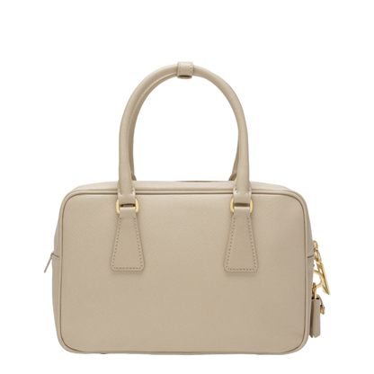 Bauletto Saffiano Leather Top-Handle Bag - Travertine Stone