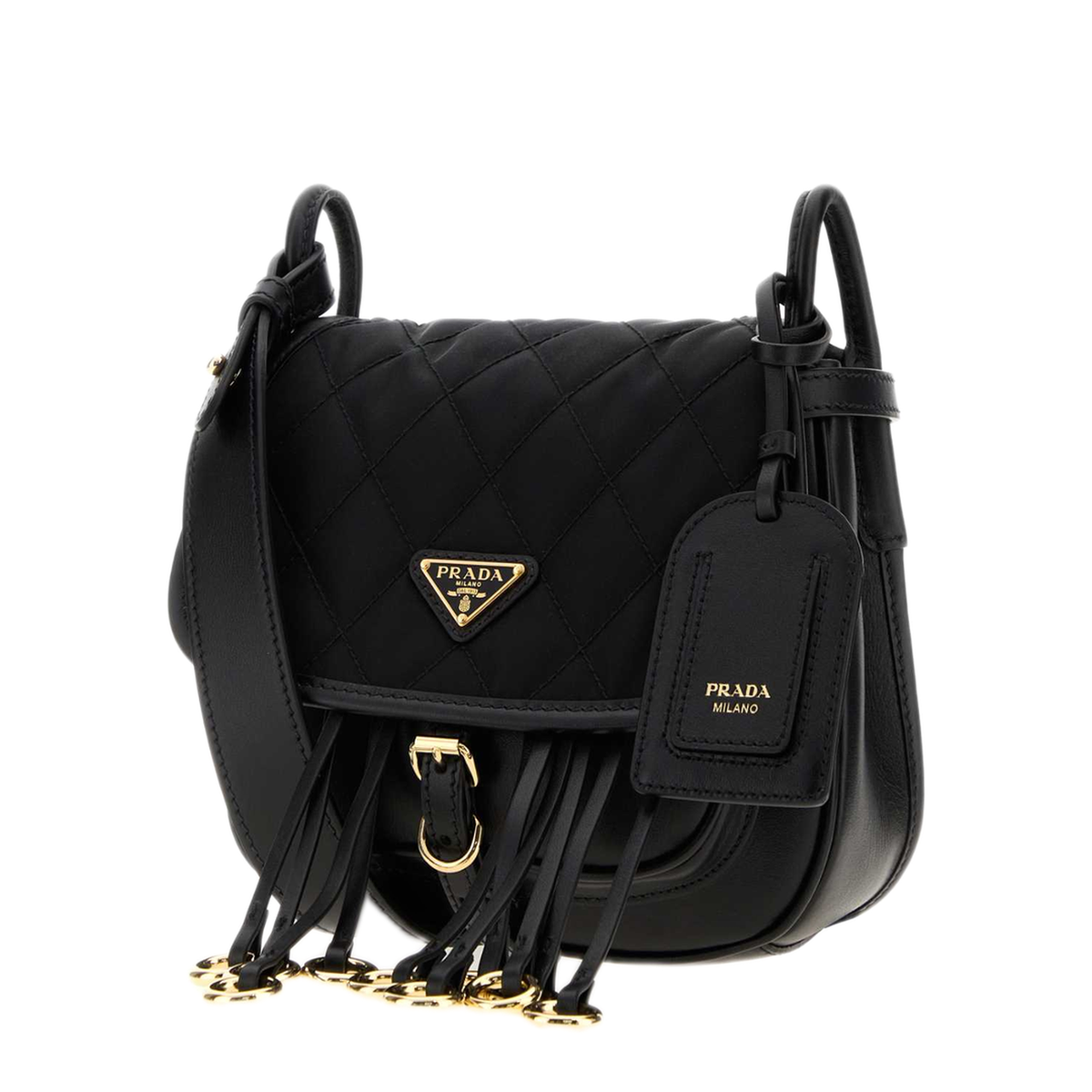 MAYFEYR - Prada - Black Canvas And Leather Crossbody Bag - 1BD412VOOU2ZU8F0002