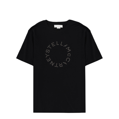 Black Logo-Embroidered Boyfriend T-Shirt