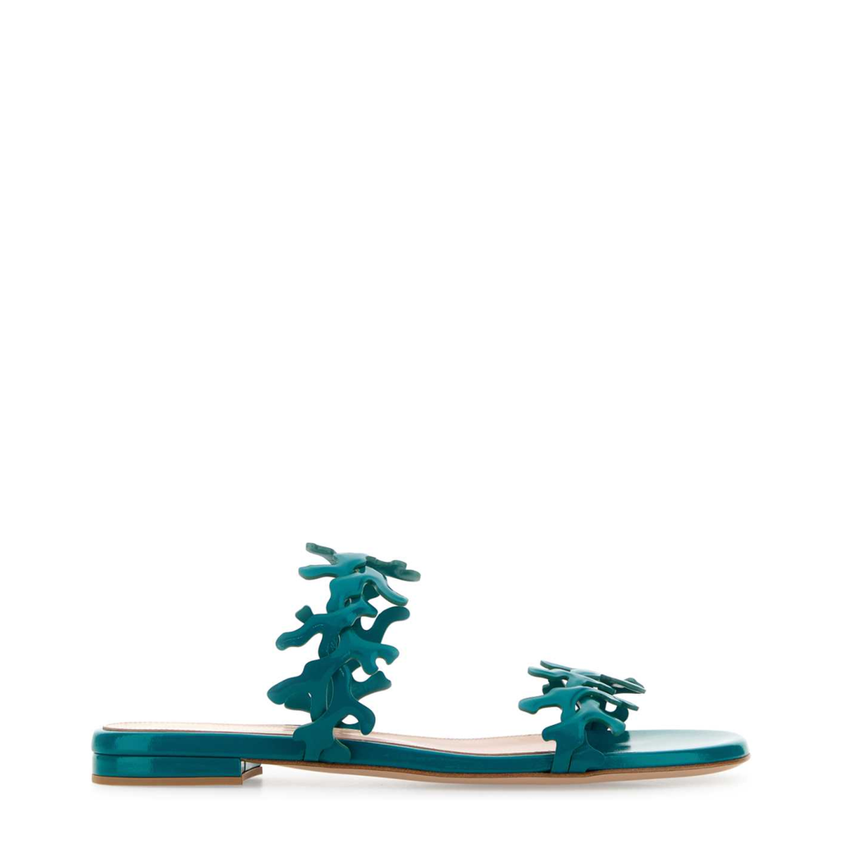 MAYFEYR - Gianvito Rossi - Petrol Blue Nappa Leather Ocean Slippers - G1015705RICNUITEAL