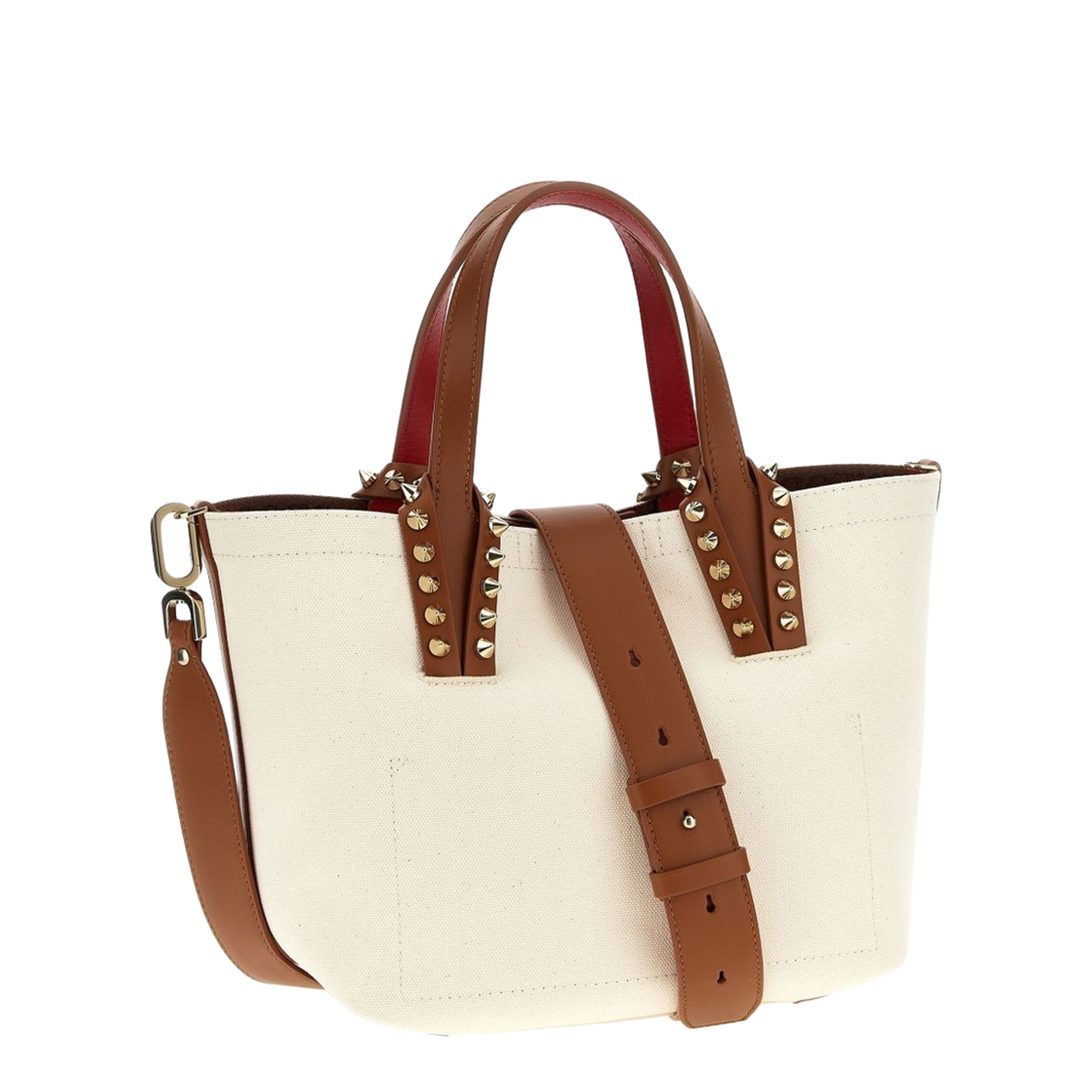 White Magnetic Fastening All-Over Logo Print Spike Stud Detailing