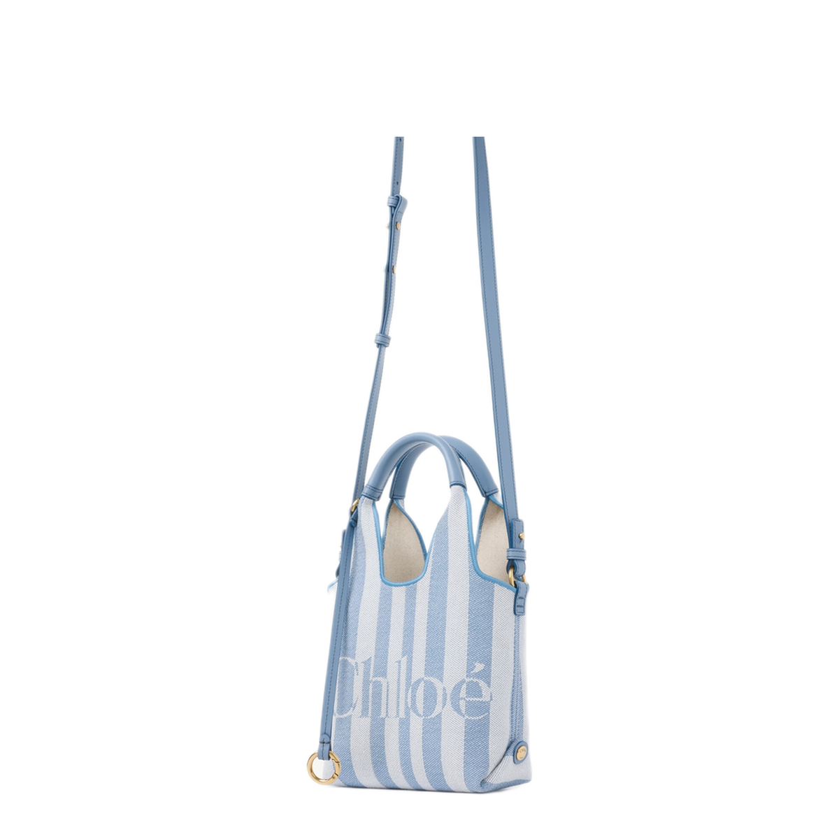 Mini Stripy Jacquard Tote - Surfing Blue