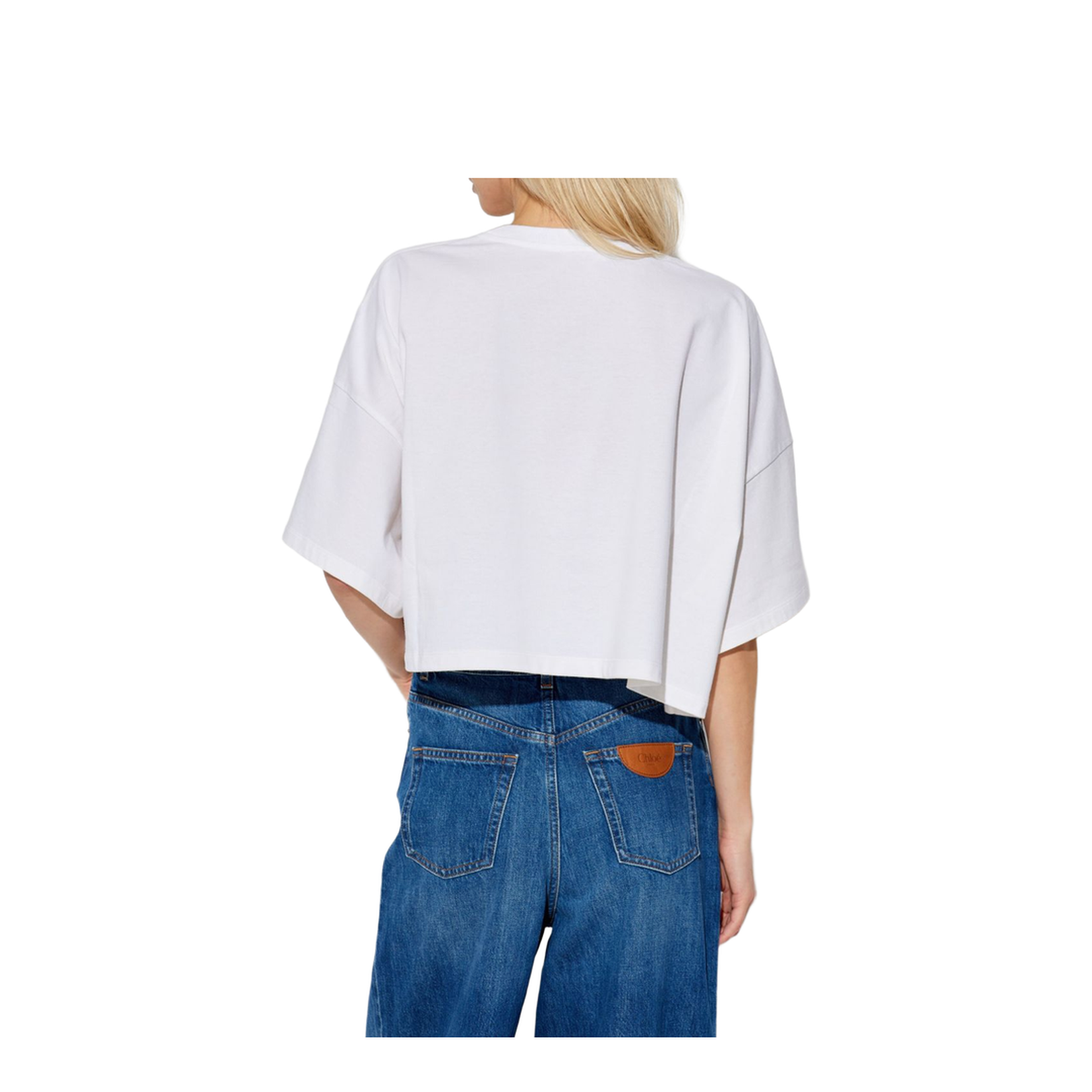 Cropped Boxy Logo T-Shirt in Cotton Jersey
