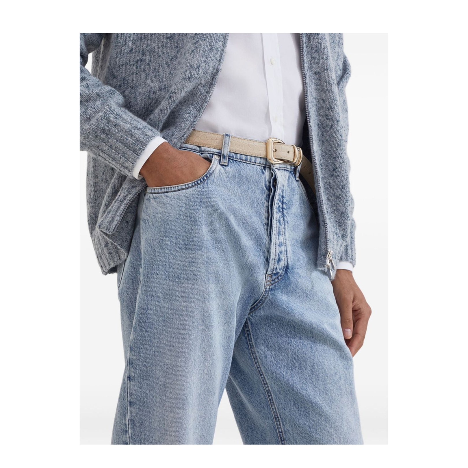 Iconic Fit Five-Pocket Trousers in Light Blue Denim