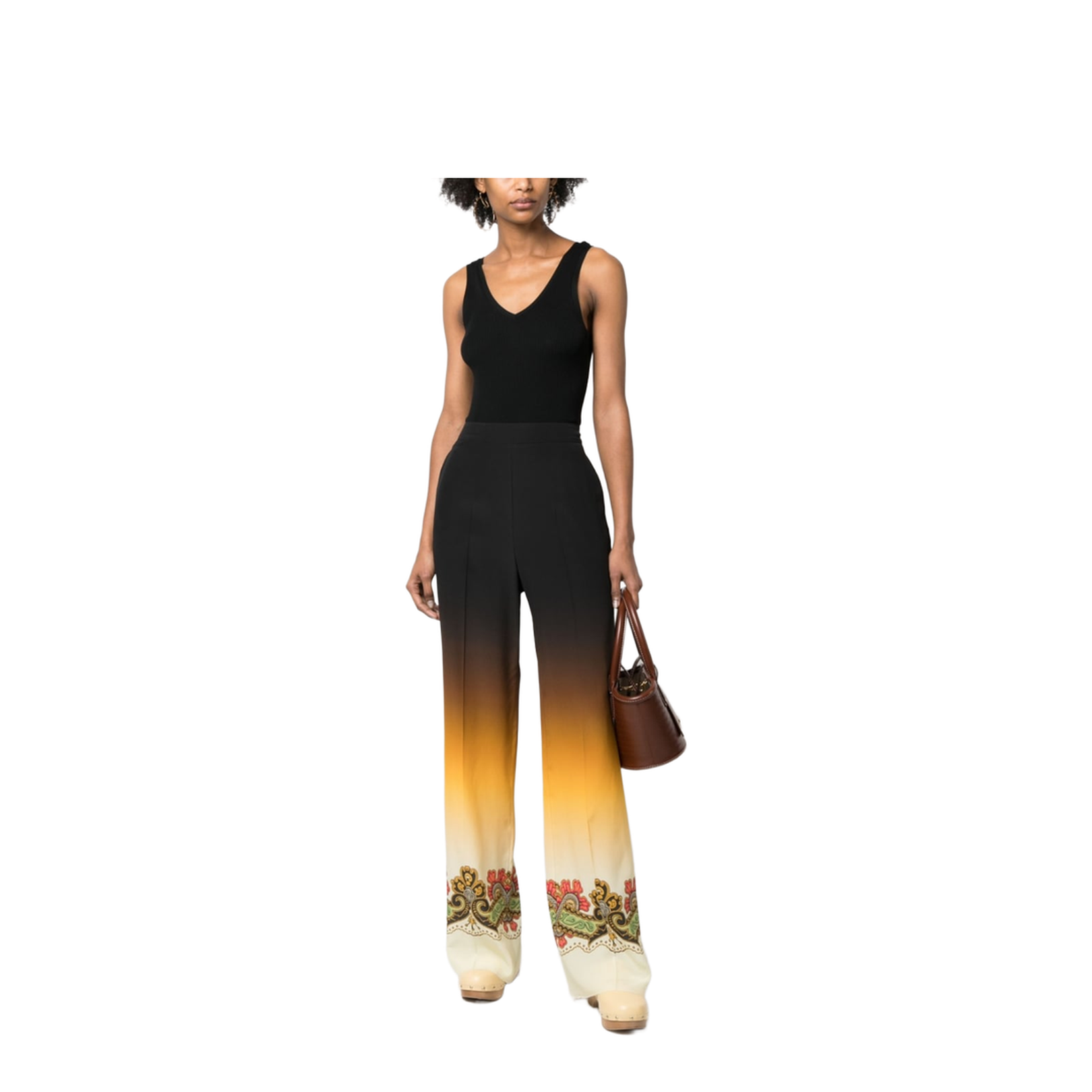 Graphic-Print Straight-Leg Trousers