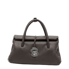 Dotta Centauro Small Calfskin Top-Handle Bag - Brown S.ZENO