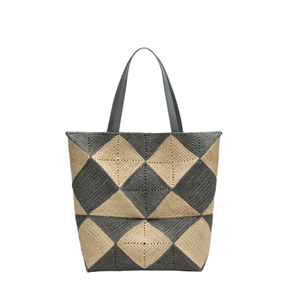 XL Puzzle Fold Tote in Raffia