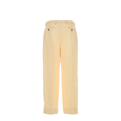 Cream Jute Blend Pant