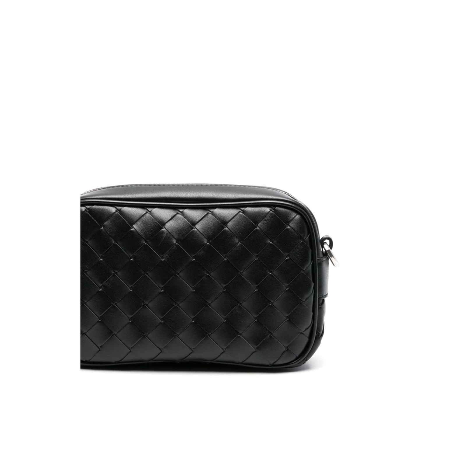 Intrecciato Mini Leather Camera Bags - Black