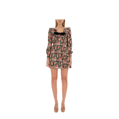 MAYFEYR - Alessandra Rich - Flower Print Mini Dress - FAB3493F4001900
