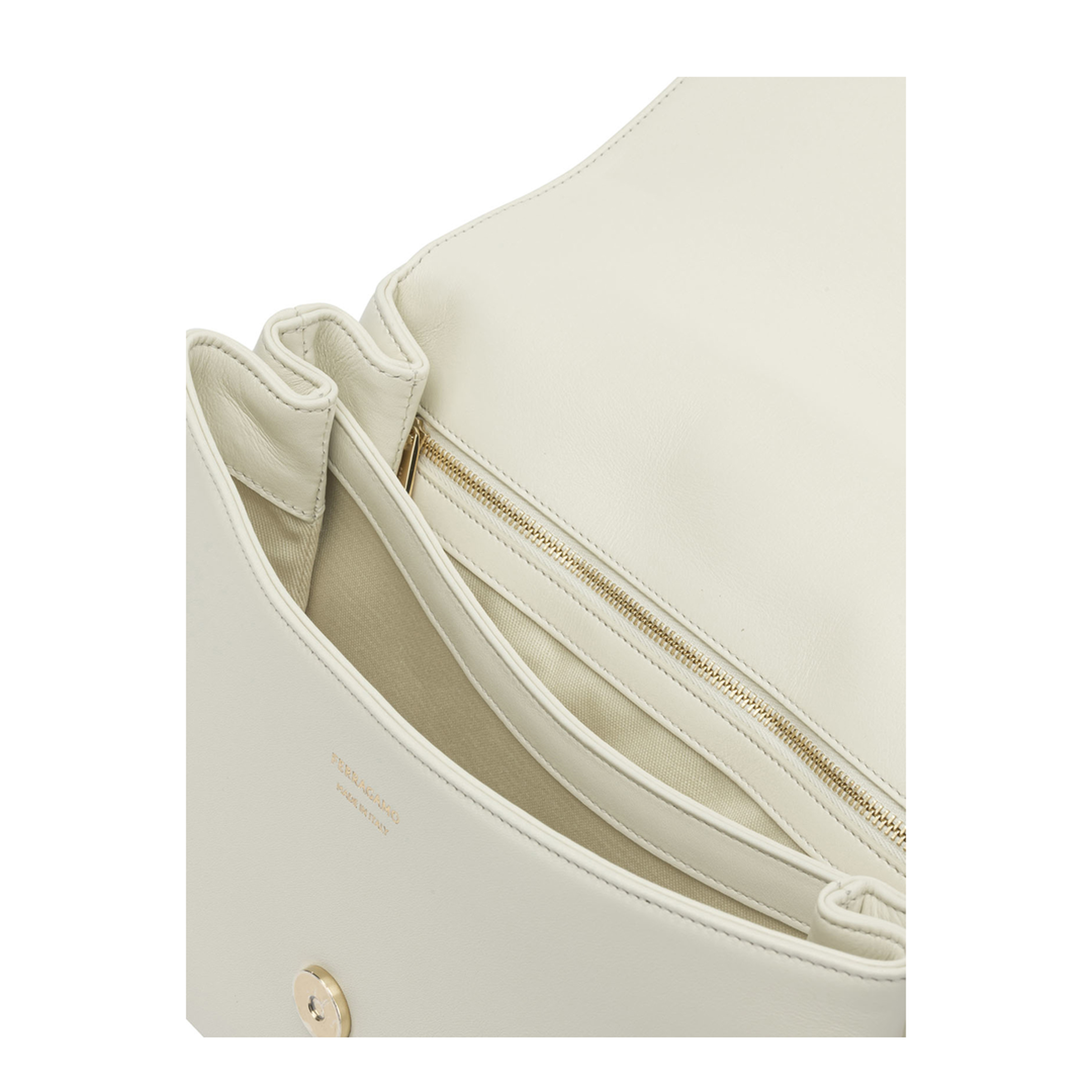 Leather Shoulder Bag White