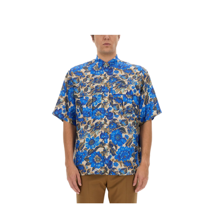 Blue Flowers Allover Print Shirt