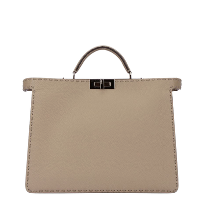 Peekaboo ISeeU Medium Canvas Top Handle Bags - Beige