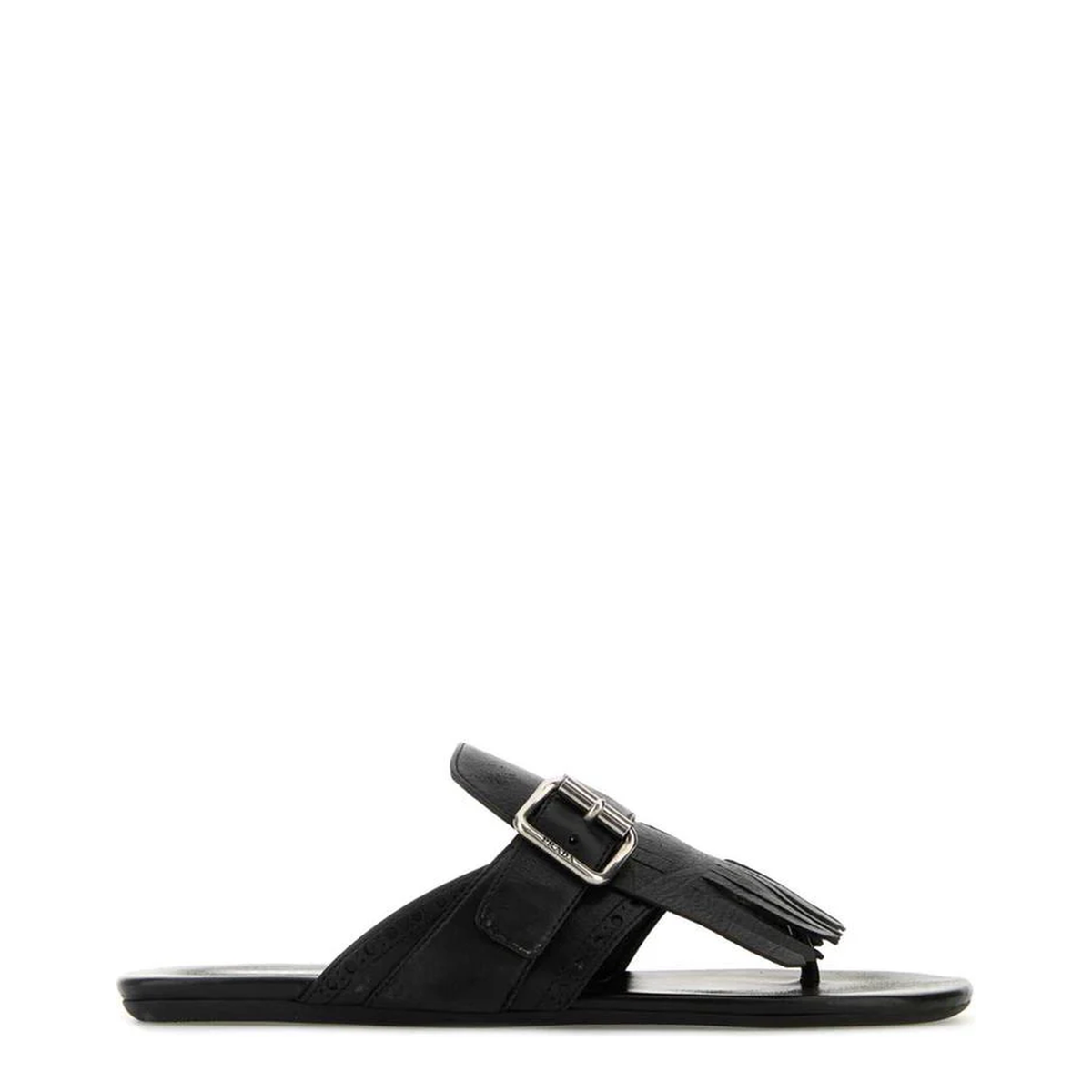 MAYFEYR - Prada - Black Leather Shuffle T Thong Slippers - 1Y961NFA005070F0002