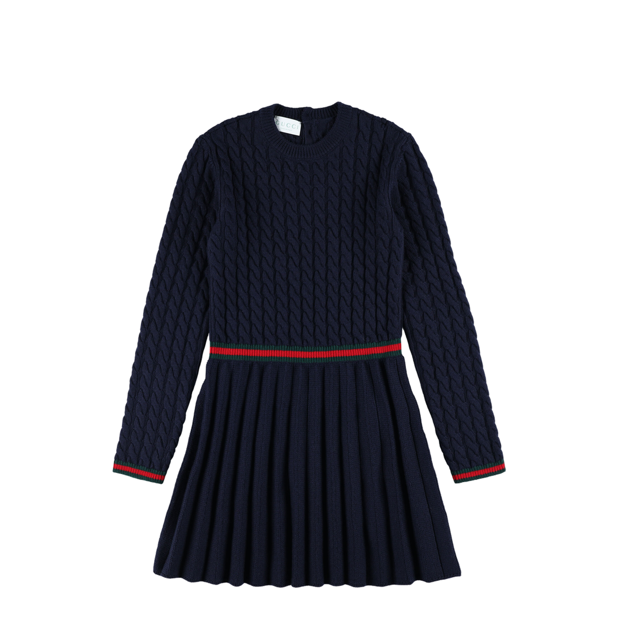Blue Wool Dress with Web Detail